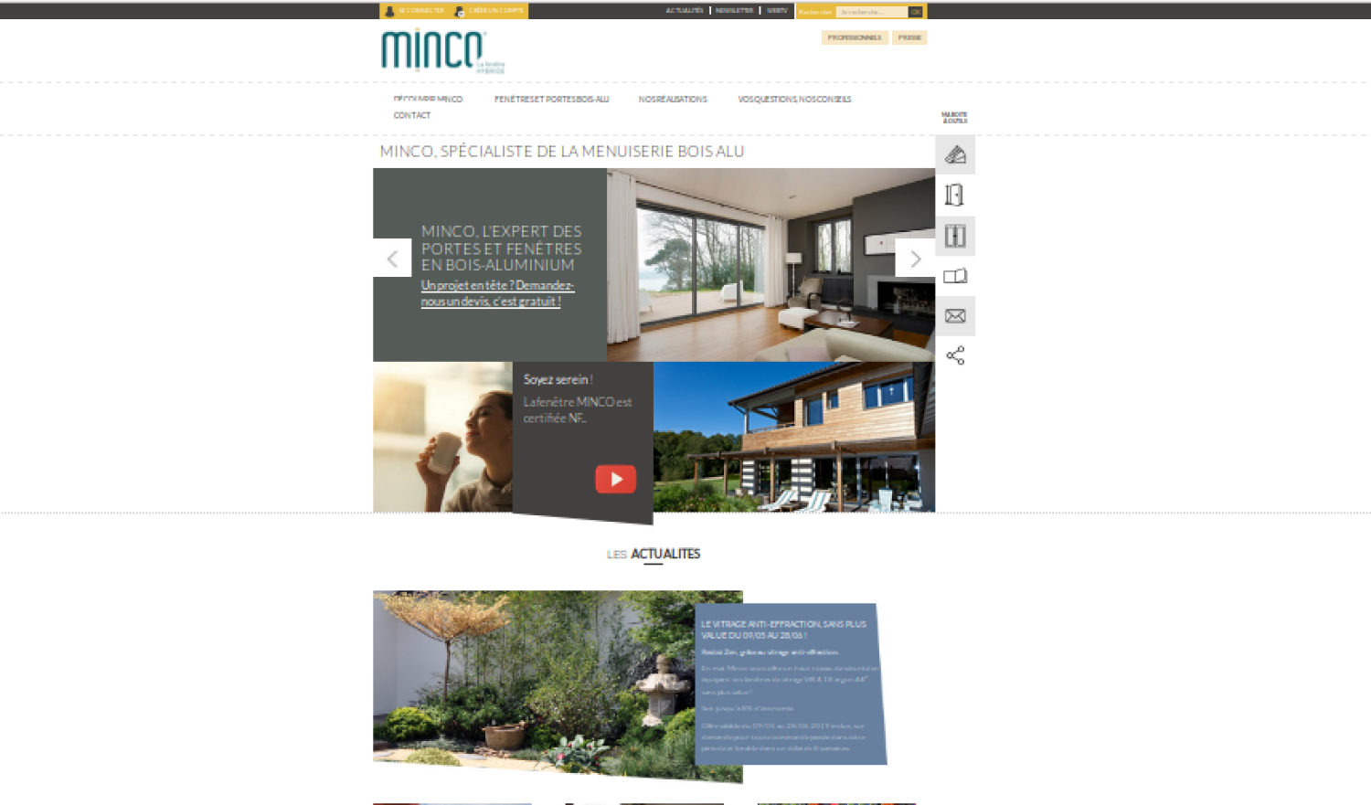 Minco page accueil