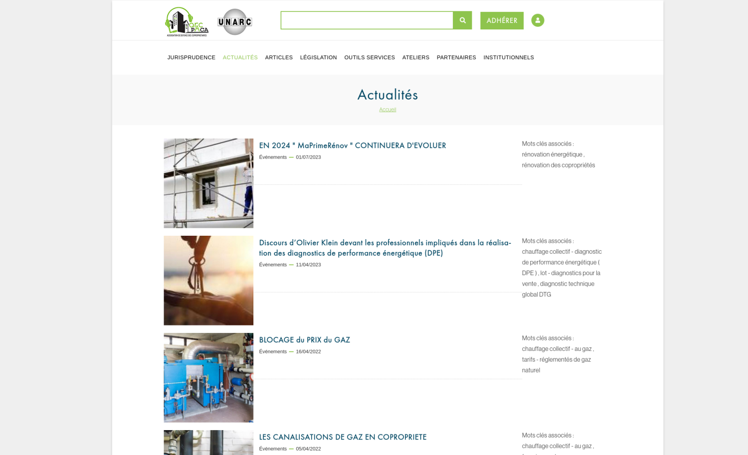 UNARC page actu