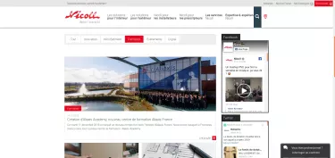 Capture d'écran de la page actualité du site Nicoll.