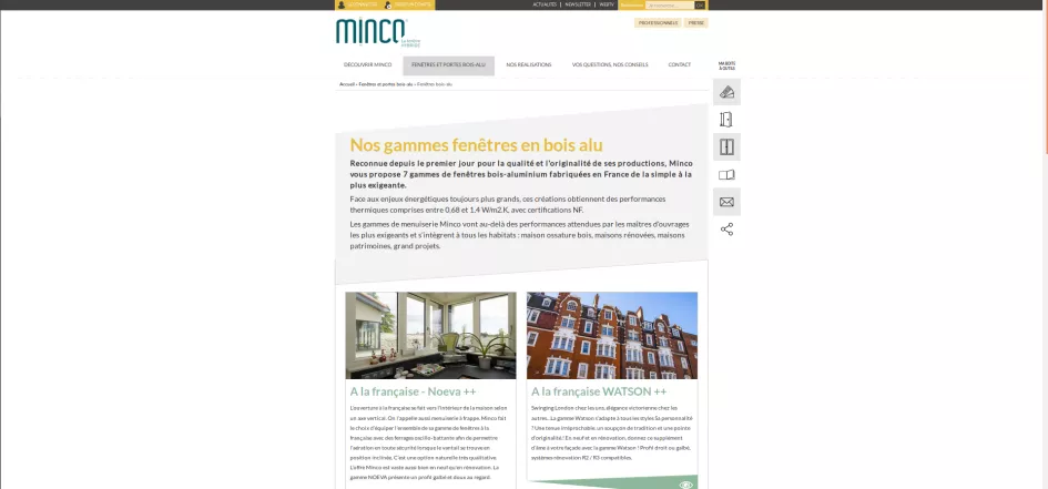 Mincod page gamme produit