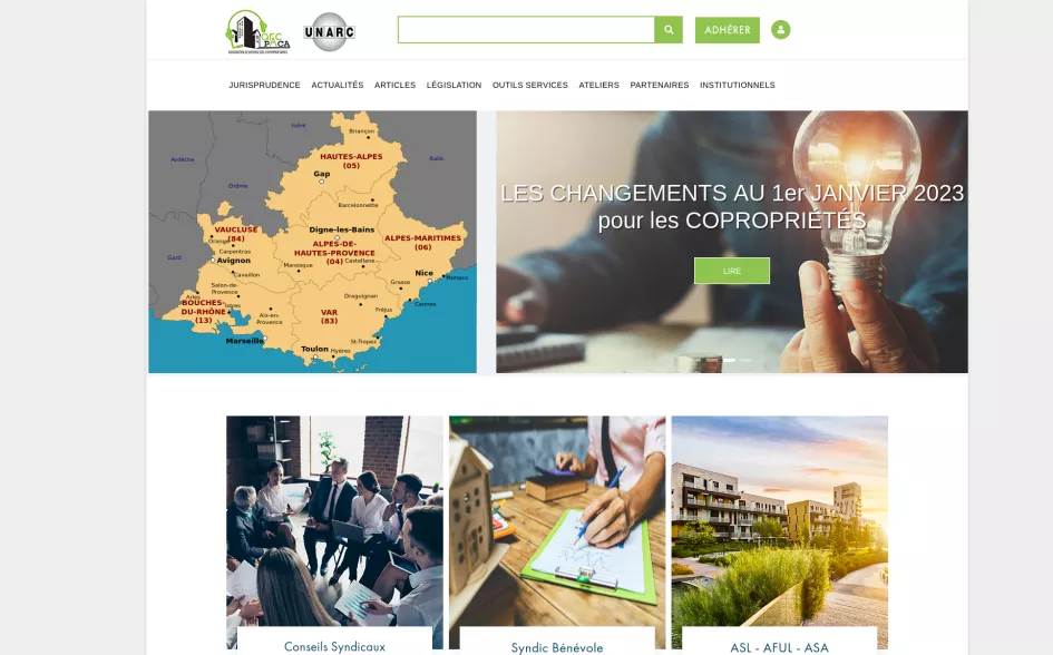 UNARC page d'accueil