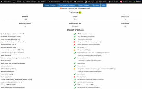 Rapport de l'outil GreenIT