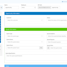 Formulaire de configuration complexe