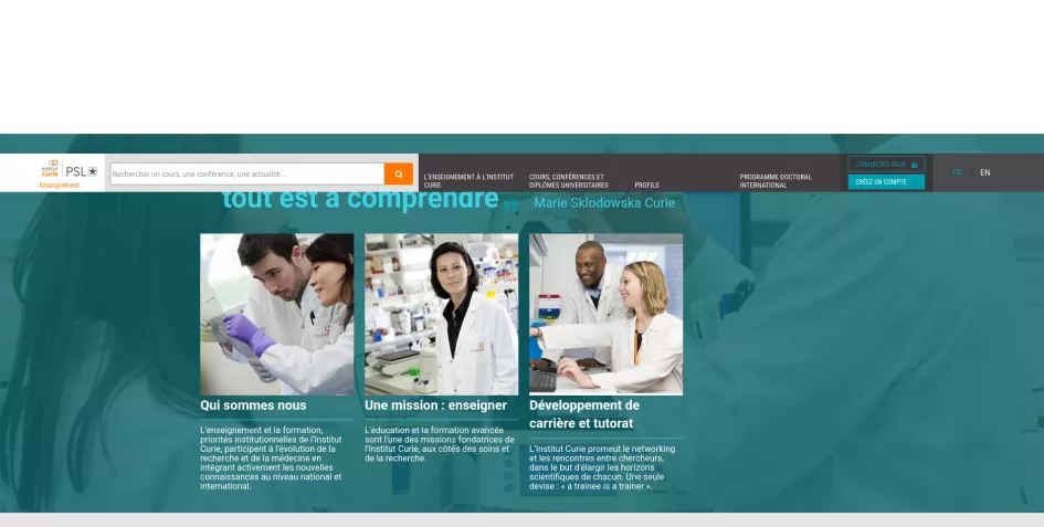 Présentation du site ENseignement Curie